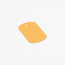 Load image into Gallery viewer, Gold, ready-to-machine anodized aluminum dog tag.
