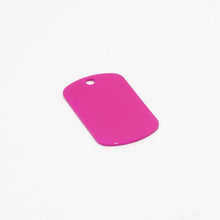Load image into Gallery viewer, Hot pink, ready-to-machine anodized aluminum dog tag.
