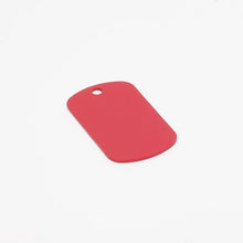 Load image into Gallery viewer, Red, ready-to-machine anodized aluminum dog tag.
