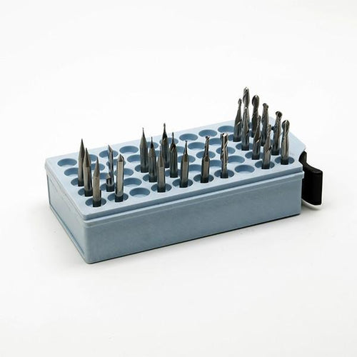 Keep the end mills for your Bantam Tools desktop CNC machine in one place with this bit box.